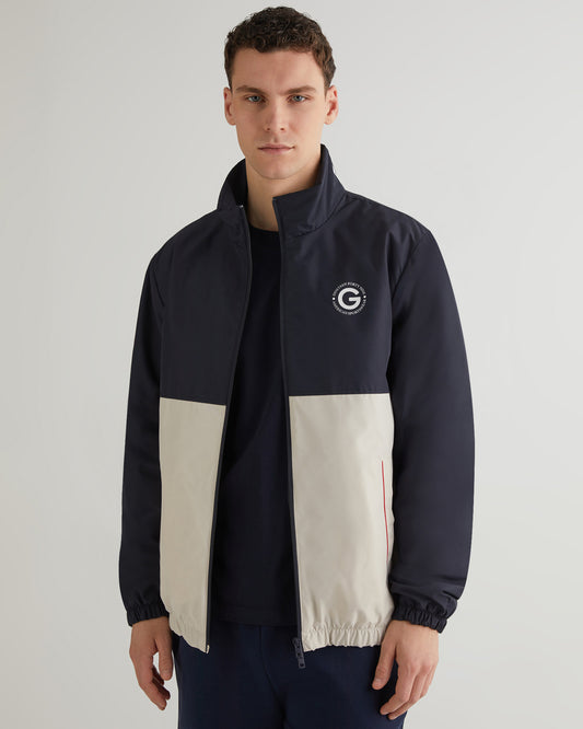 Kurtka męska z nadrukiem, z kołnierzem ze stójką i długim rękawem regular fit