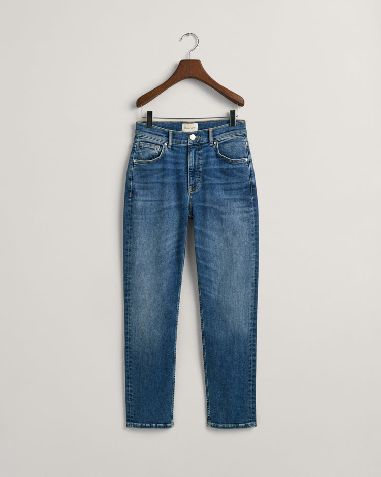 Spodnie jeansowe damskie slim fit niebieskie