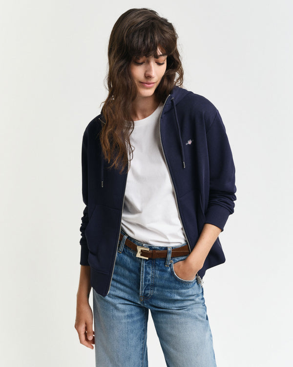 Bluza damska z kapturem relaxed fit granatowa