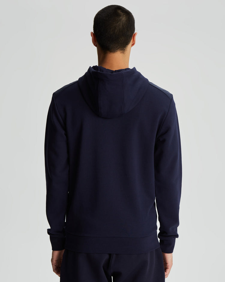 Bawełniana bluza męska z kapturem regular fit granatowa
