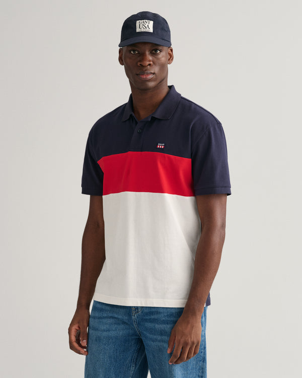 Męski granatowy relaxed fit z logo polo