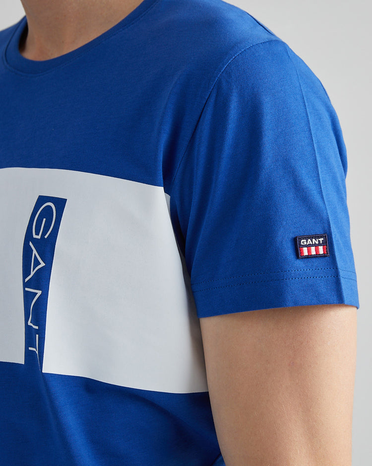 Męska niebieska koszulka z logo