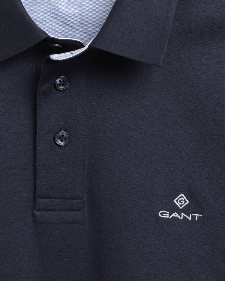 Bawełniana polo męska z krótkim rękawem z kołnierzykiem polo slim fit