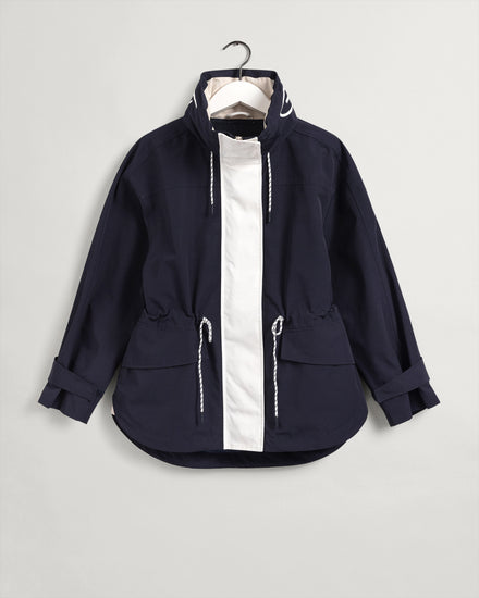 Bawełniana kurtka damska z zamkiem granatowa