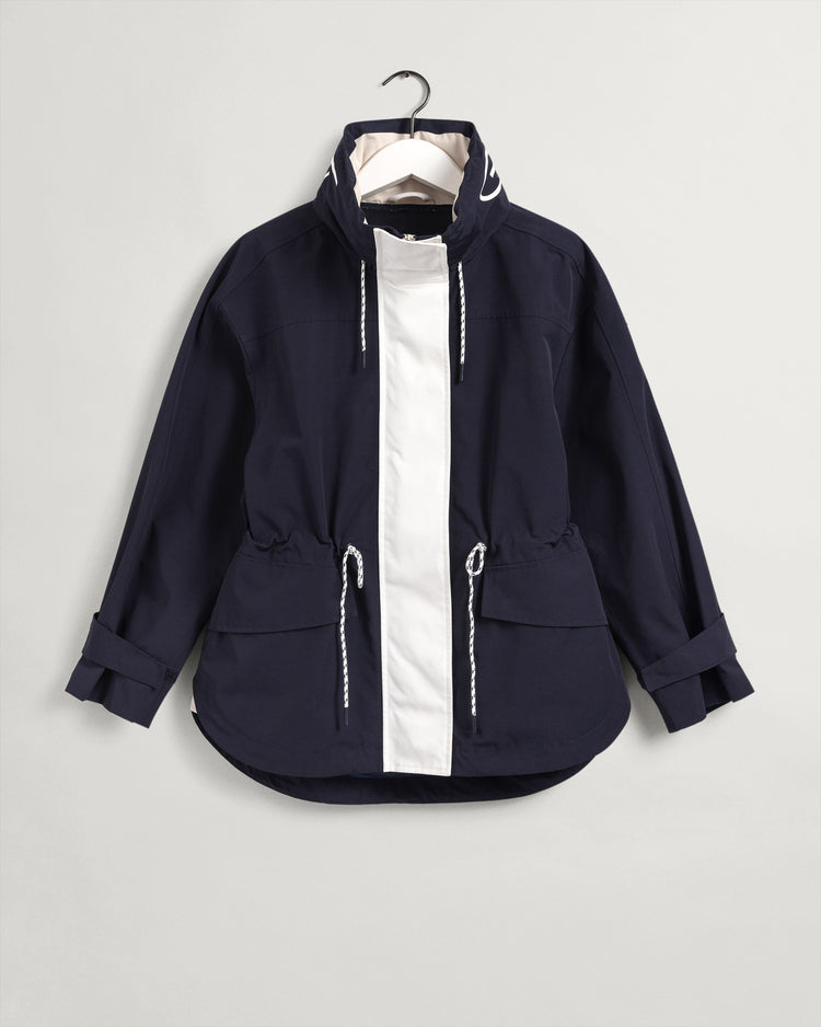 Bawełniana kurtka damska z zamkiem granatowa