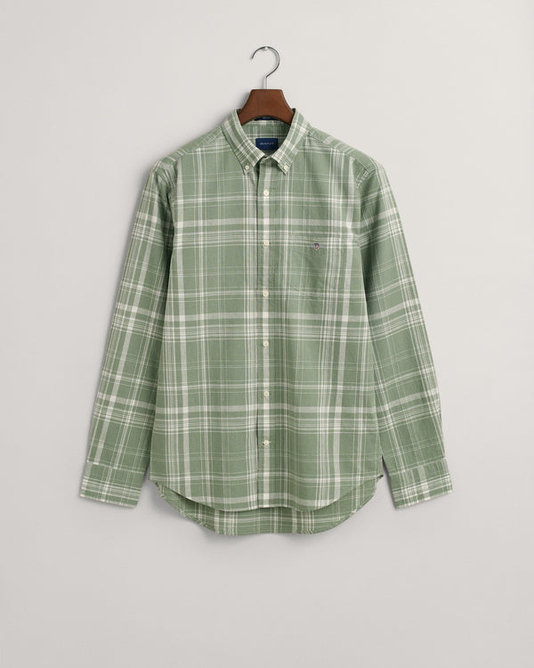 Koszula męska w kratkę z długim rękawem regular fit zielona