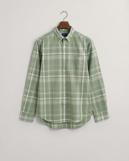 Koszula męska w kratkę z długim rękawem regular fit zielona