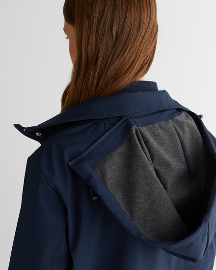 Kurtka damska z nadrukiem z kapturem granatowa