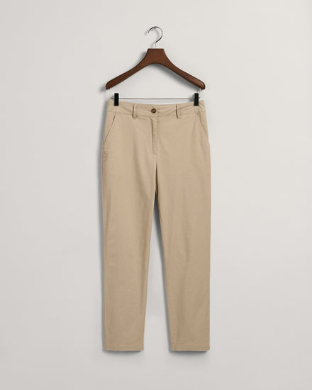 Spodnie damskie slim fit beżowe