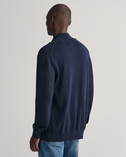 Sweter męski z zamkiem regular fit granatowy