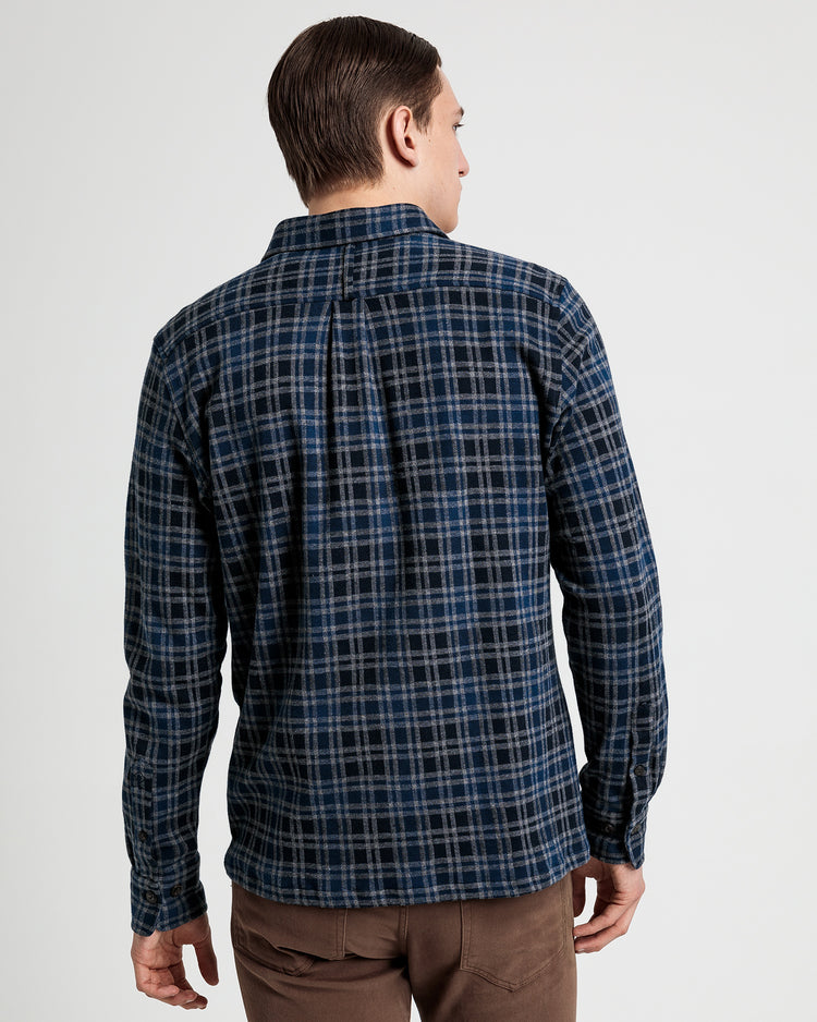 Kurtka koszulowa męska jersey w kratę