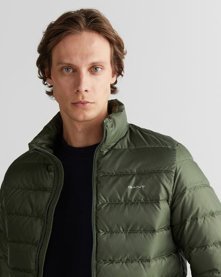 Kurtka męska ze stójką z długim rękawem regular fit zielona