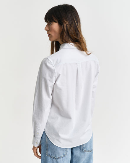 Koszula damska w paski z długim rękawem regular fit niebieska