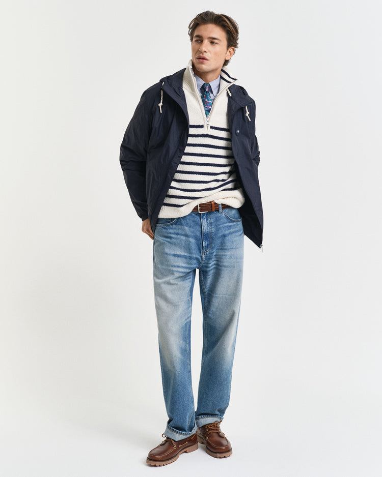 Kurtka męska ze stójką regular fit niebieska