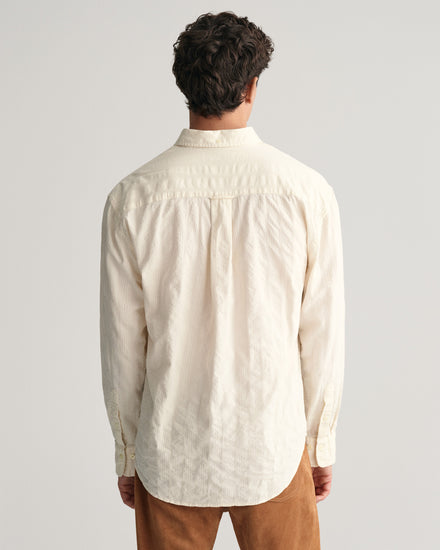 Bawełniana koszula męska w paski z długim rękawem relaxed fit