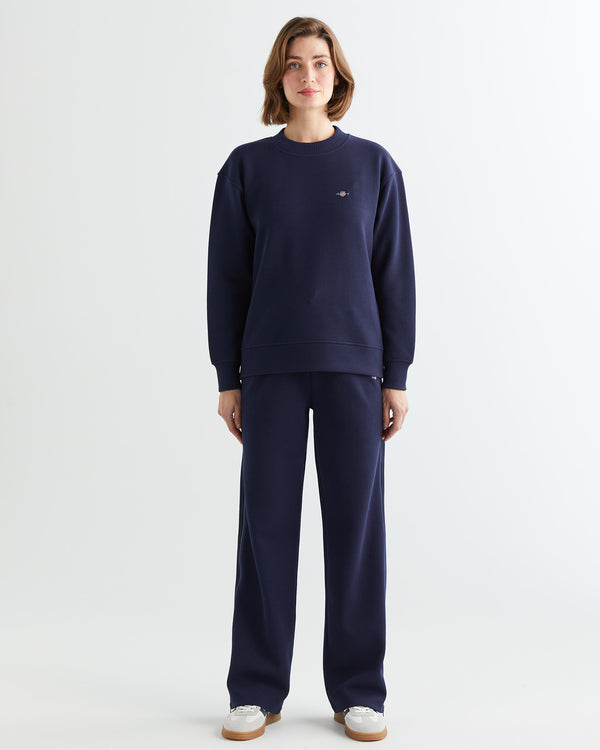 Spodnie dresowe damskie regular fit granatowe