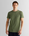 T-shirt męski z okrągłym kołnierzykiem slim fit zielony