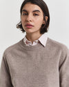 Sweter damski z okrągłym kołnierzykiem z długim rękawem relaxed fit
