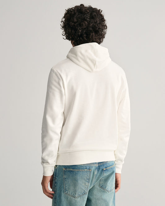 Bawełniana bluza męska z kapturem regular fit beżowa