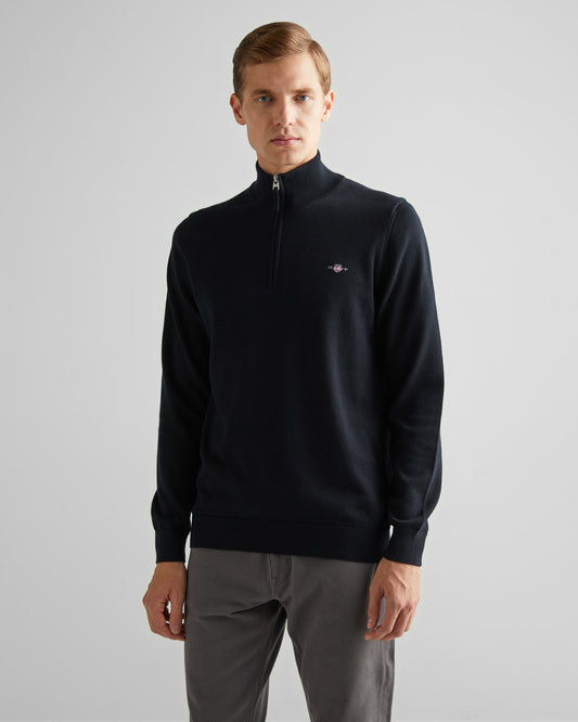 Sweter męski z zamkiem do połowy z długim rękawem regular fit