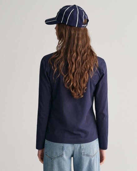 Koszulka damska z długim rękawem i okrągłym dekoltem regular fit