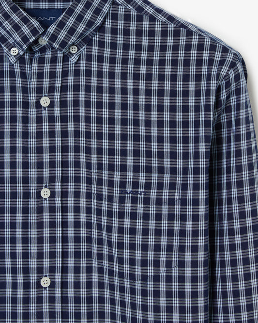 Bawełniana koszula męska w kratkę z długim rękawem regular fit