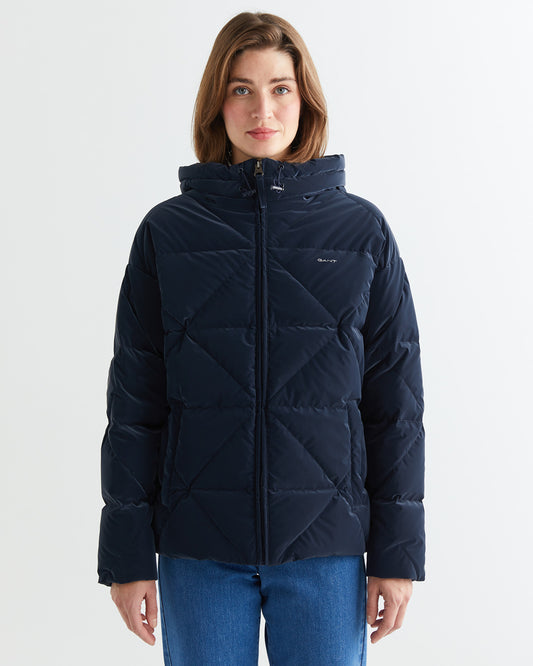 Kurtka damska z kapturem regular fit granatowa