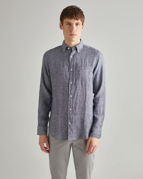 Koszula męska z długim rękawem regular fit granatowa