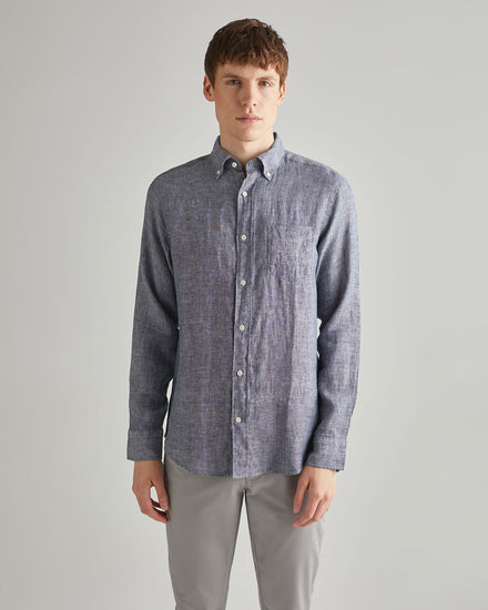 Koszula męska z długim rękawem regular fit granatowa