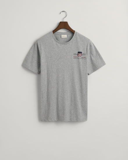 Bawełniany t-shirt męski z okrągłym dekoltem regular fit szary