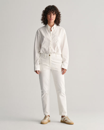 Spodnie damskie slim fit beżowe
