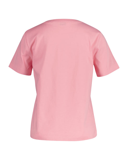 Damski różowy t-shirt o kroju regular fit