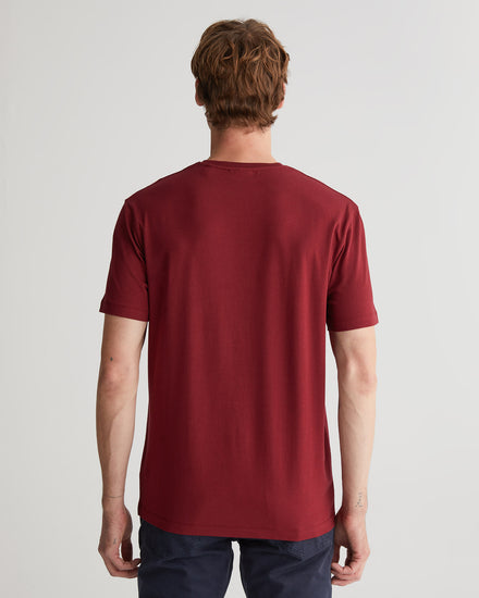 T-shirt męski z nadrukiem z okrągłym kołnierzykiem regular fit czerwony