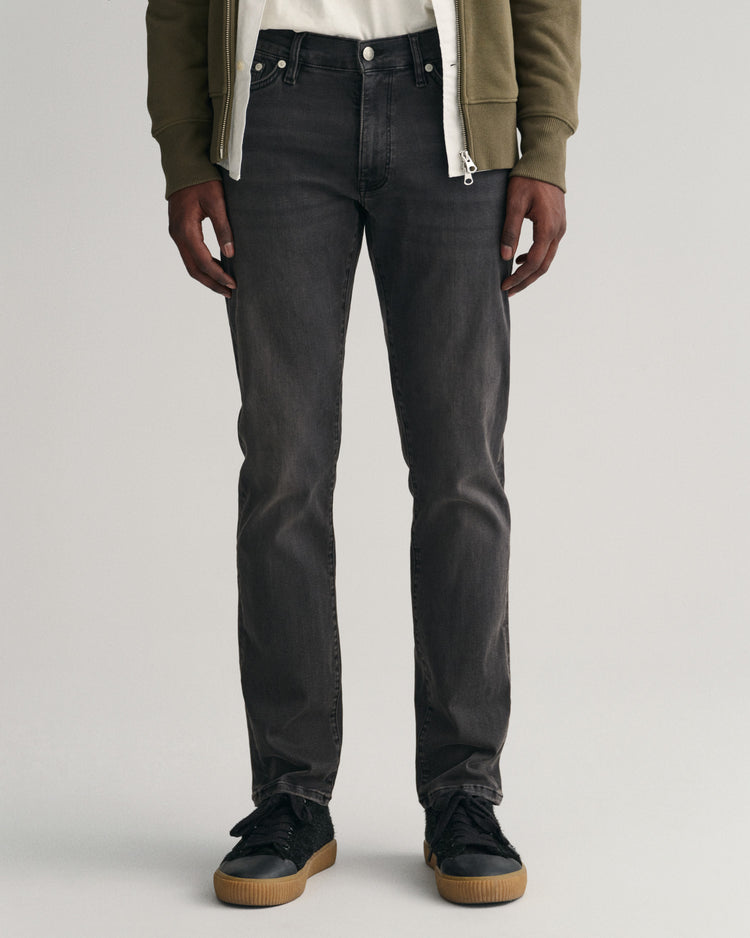 Spodnie jeansowe męskie extra slim fit czarne