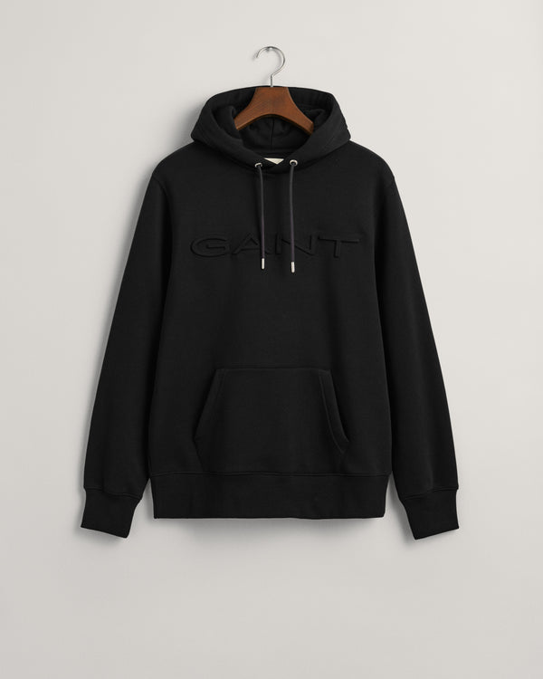 Bluza męska z nadrukiem z kapturem regular fit czarna