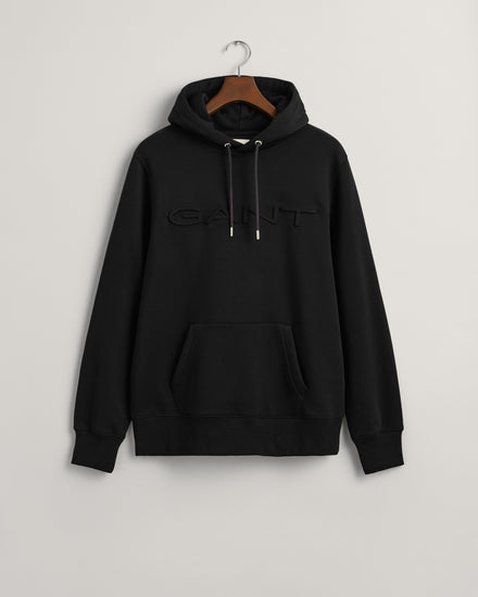 Bluza męska z nadrukiem z kapturem regular fit czarna