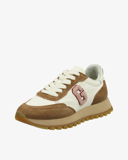 Buty sportowe damskie z nadrukiem brązowe