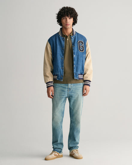 Bawełniana koszulka polo męska z długim rękawem regular fit