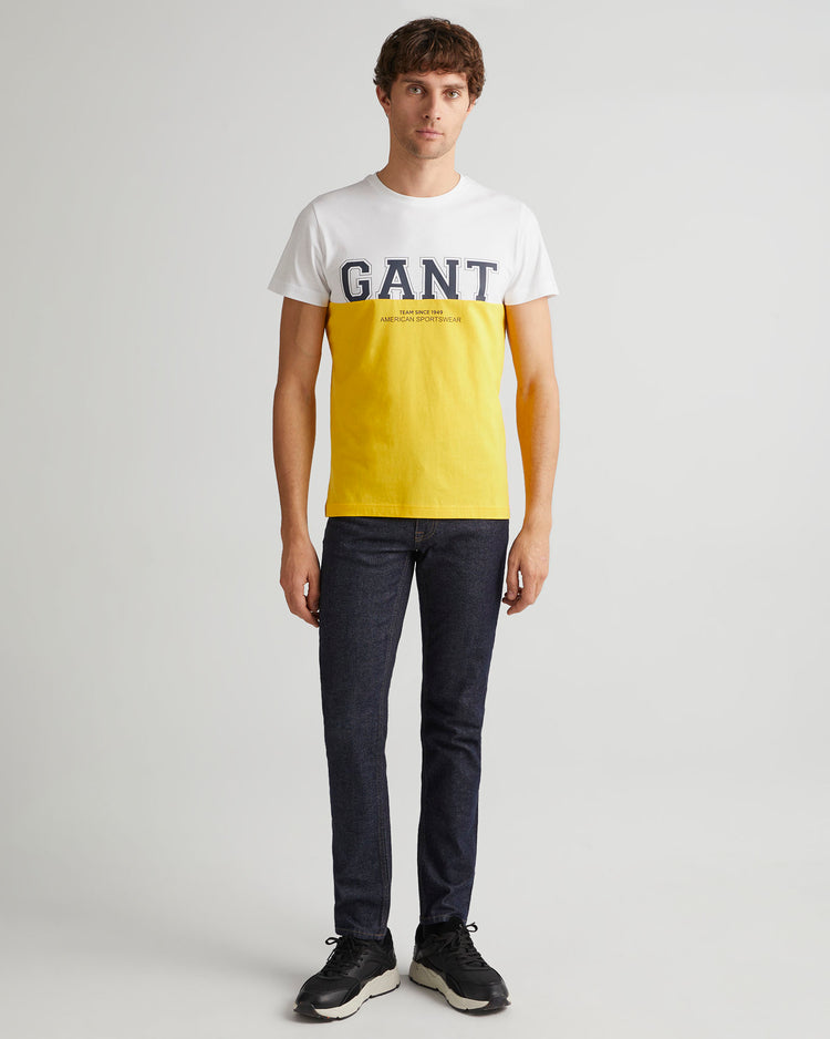 Męski t-shirt z logo i z okrągłym dekoltem