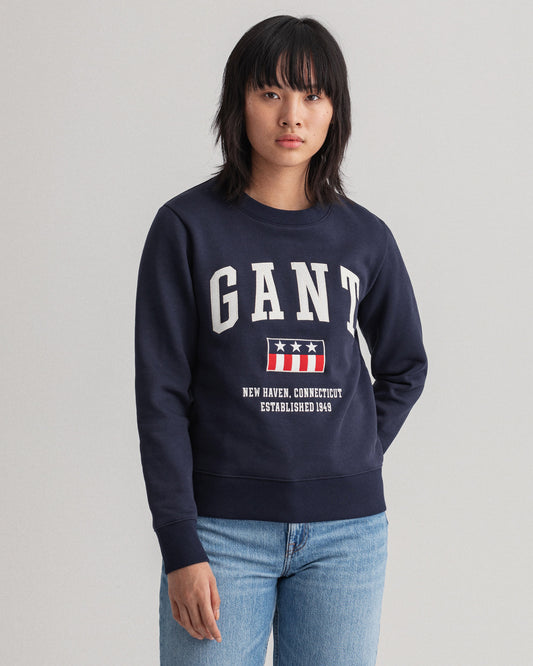 Damska bluza z nadrukiem z okrągłym dekoltem