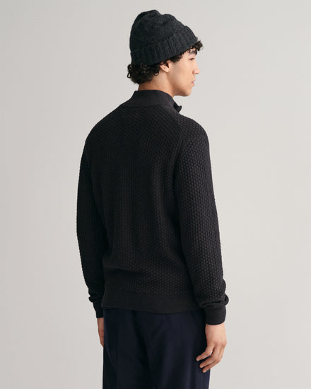 Bawełniany sweter rozpinany męski z zamkiem regular fit szary