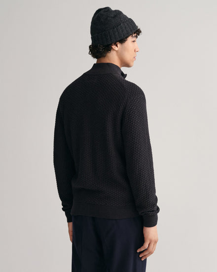 Bawełniany sweter rozpinany męski z zamkiem regular fit szary