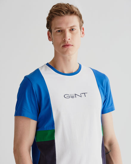 Bawełniany t-shirt męski z okrągłym kołnierzykiem z krótkim rękawem regular fit