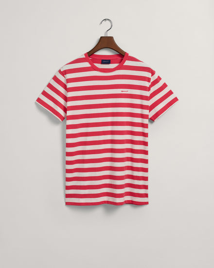 T-shirt w różnokolorowe paski