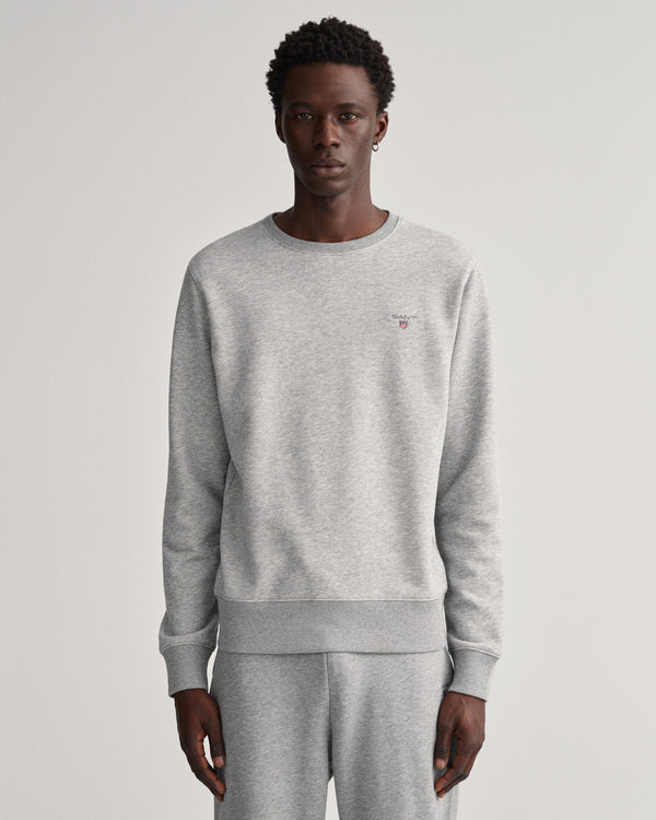 Bluza męska z okrągłym kołnierzykiem regular fit szara