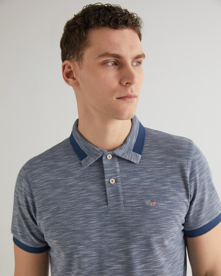 Bawełniany polo męski z kołnierzykiem polo z krótkim rękawem regular fit