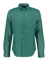 Bawełniana koszula męska z długim rękawem regular fit zielona