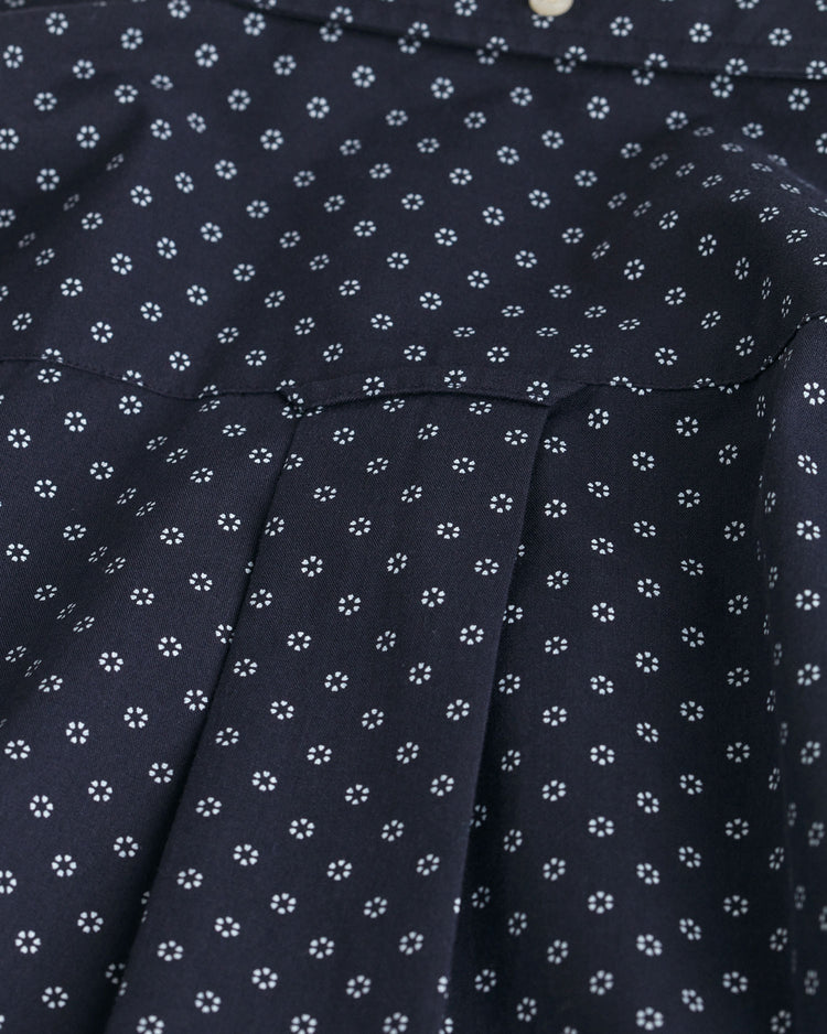 Męska niebieska koszula regular fit z nadrukiem