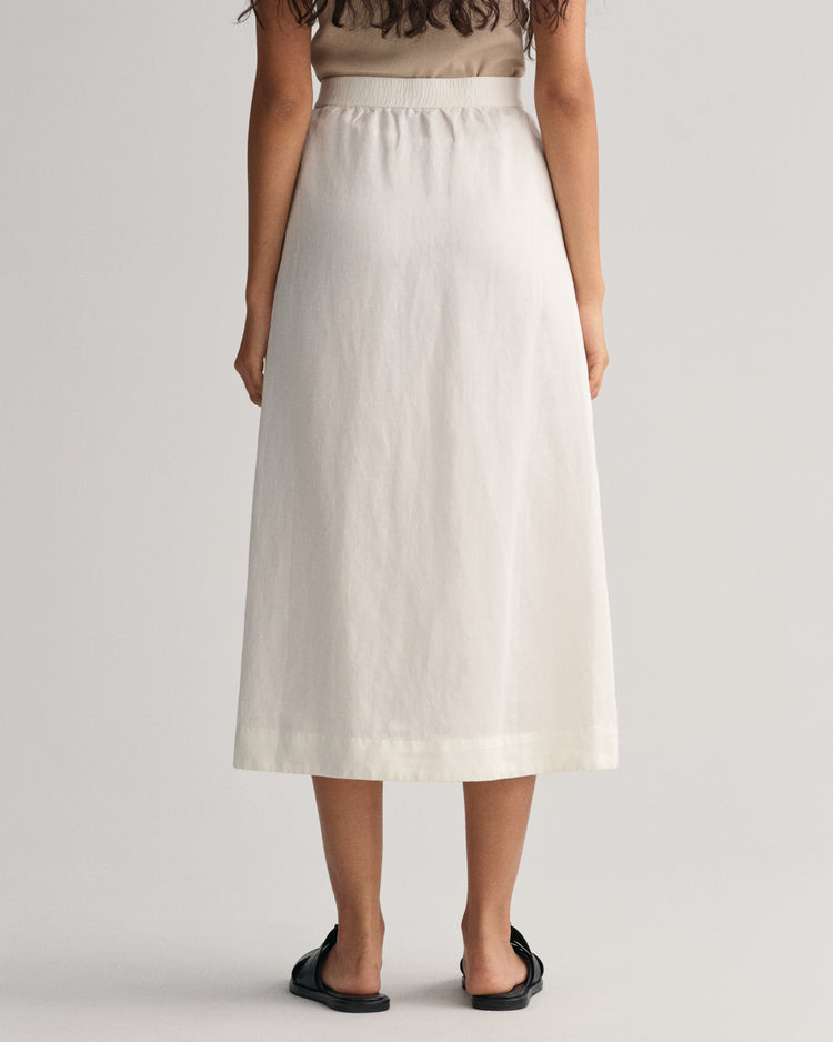 Spódnica midi z lnu i wiskozy