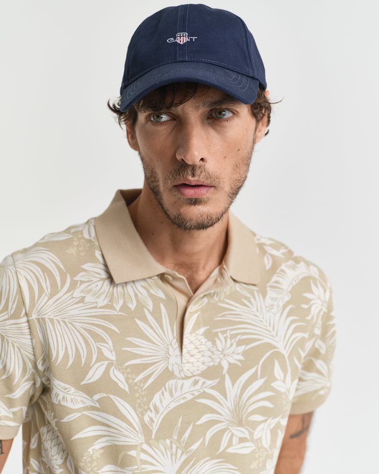 Koszulka polo męska z krótkim rękawem regular fit beżowa